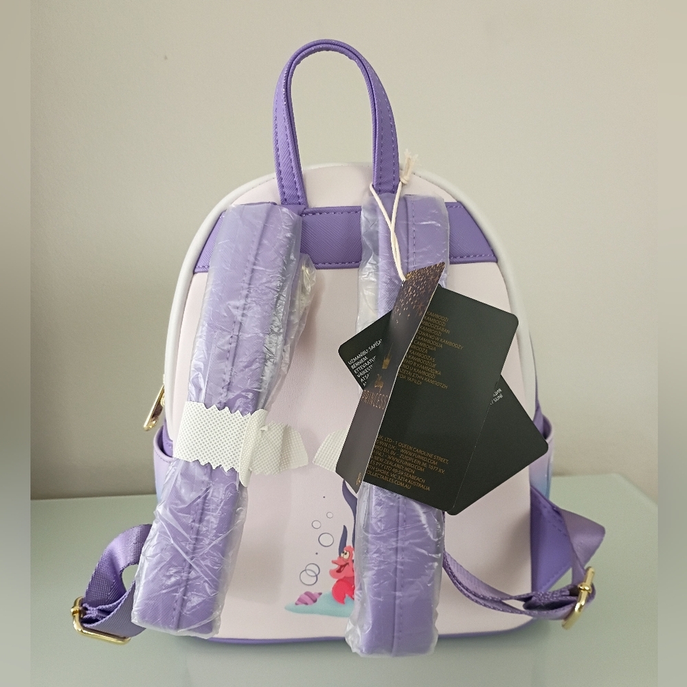 Loungefly Disney The Little Mermaid Ariel & Flounder Mini Backpack Exclusive - Picture 3 of 4